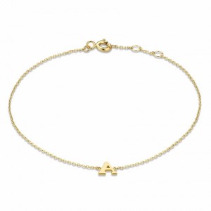 Le Marais Rachel bracciale iniziale in oro 14 carati con lettera