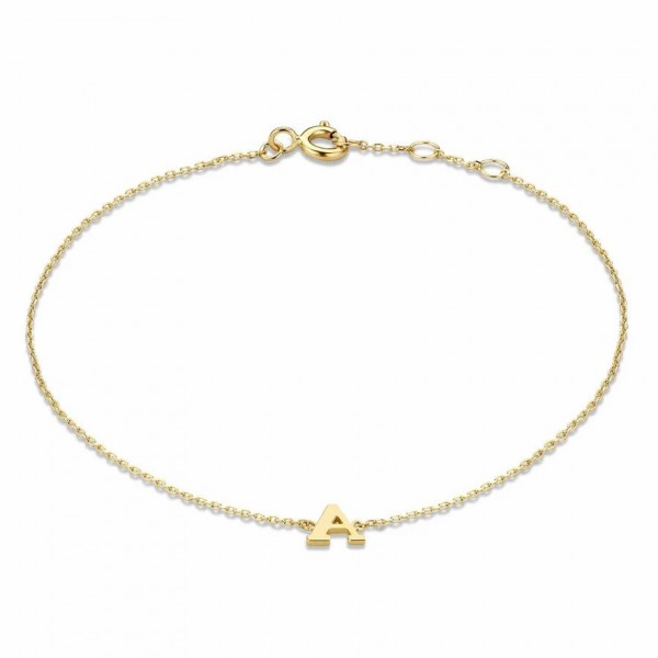 Le Marais Rachel bracciale iniziale in oro 14 carati con lettera